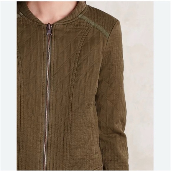 Anthropologie Quilted Riding Jacket M Hei Hei Olive Lined Equestrian Old Money - Picture 4 of 12